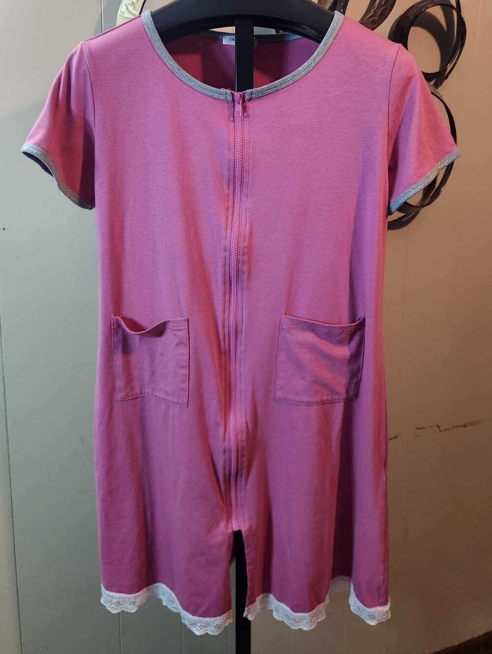 EKOUAER Mauve Short Sleeve Robe